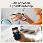 Jartoo Monitor inteligente para bebés con cámaras 2K 2 y soporte, pantalla de 5.5 pulgadas, Wi-Fi híbrido y sin conexión Wi-Fi, largo alcance, detección impulsada por IA, aplicación gratuita y
