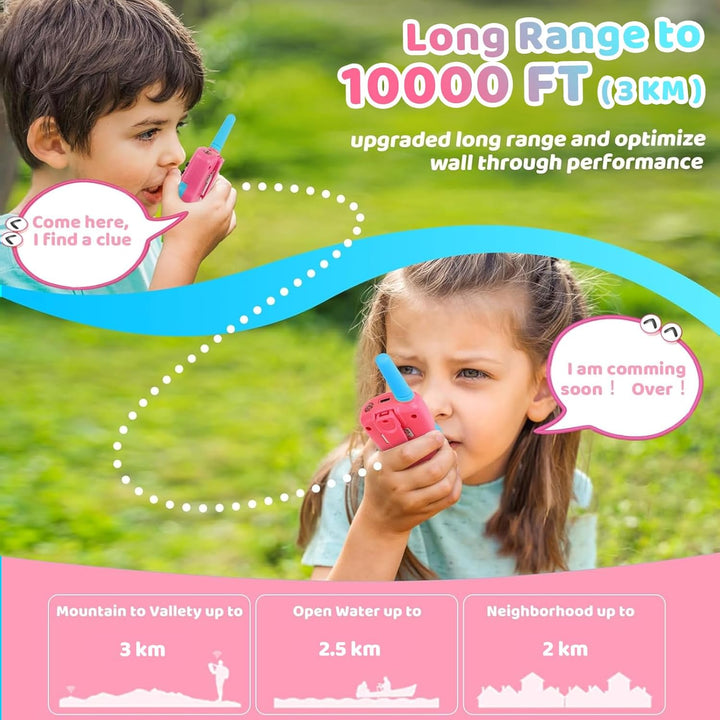 Vvinca Walkie Talkies recargables para niños, de largo alcance, 22...