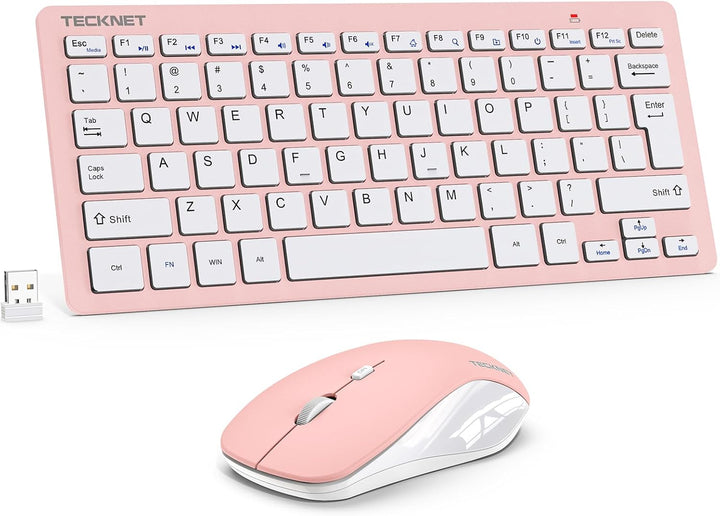 TECKNET Combo de teclado y ratón inalámbricos, mini conjunto de tec...