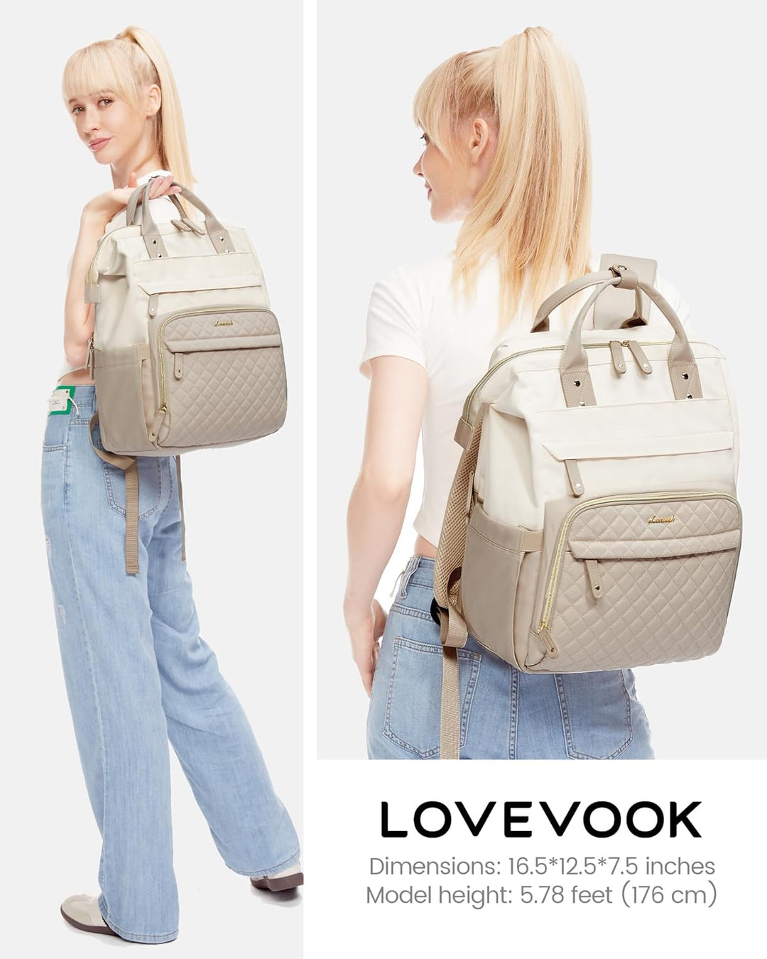 LOVEVOOK - Mochila para laptop de mujer, 15.6'' impermeable...