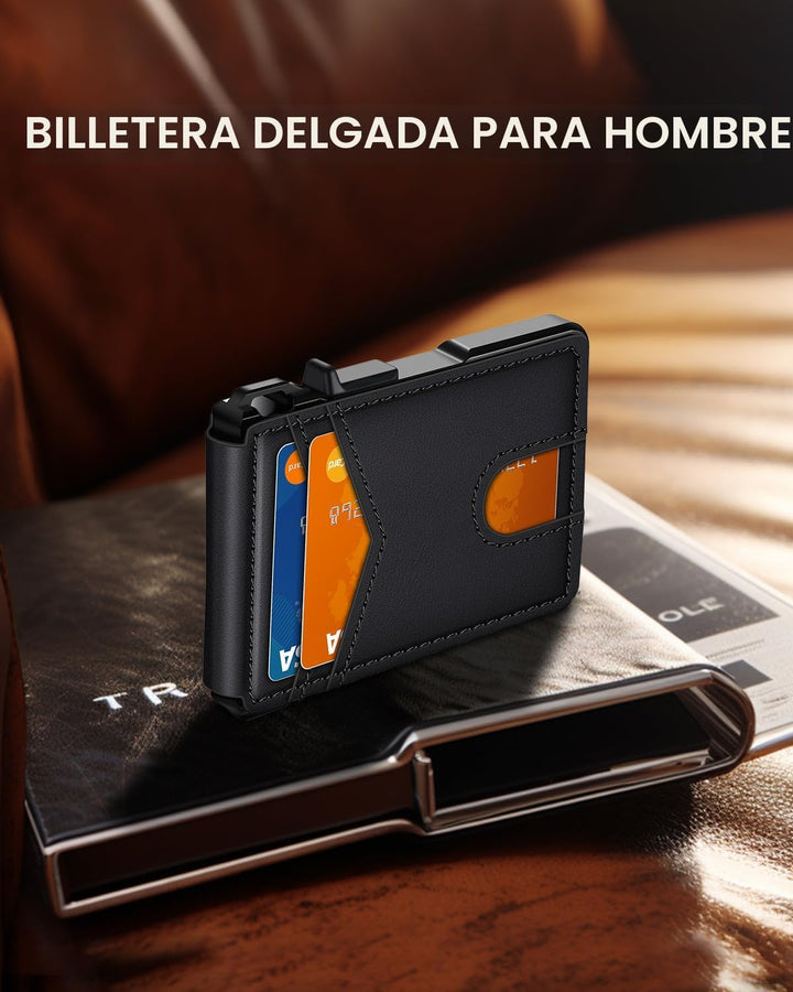 Cartera para hombres, cartera minimalista para hombres de 9-13 tarj...