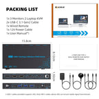 KVM Switch 2 Laptops 3 Monitores, 4K @60Hz Dual USB-C Docking KVM Switcher USB C Triple Monitor Switcher con carga PD para 2 computadoras, 3 pantallas-2 HDMI + 1 DP, no requiere controlador