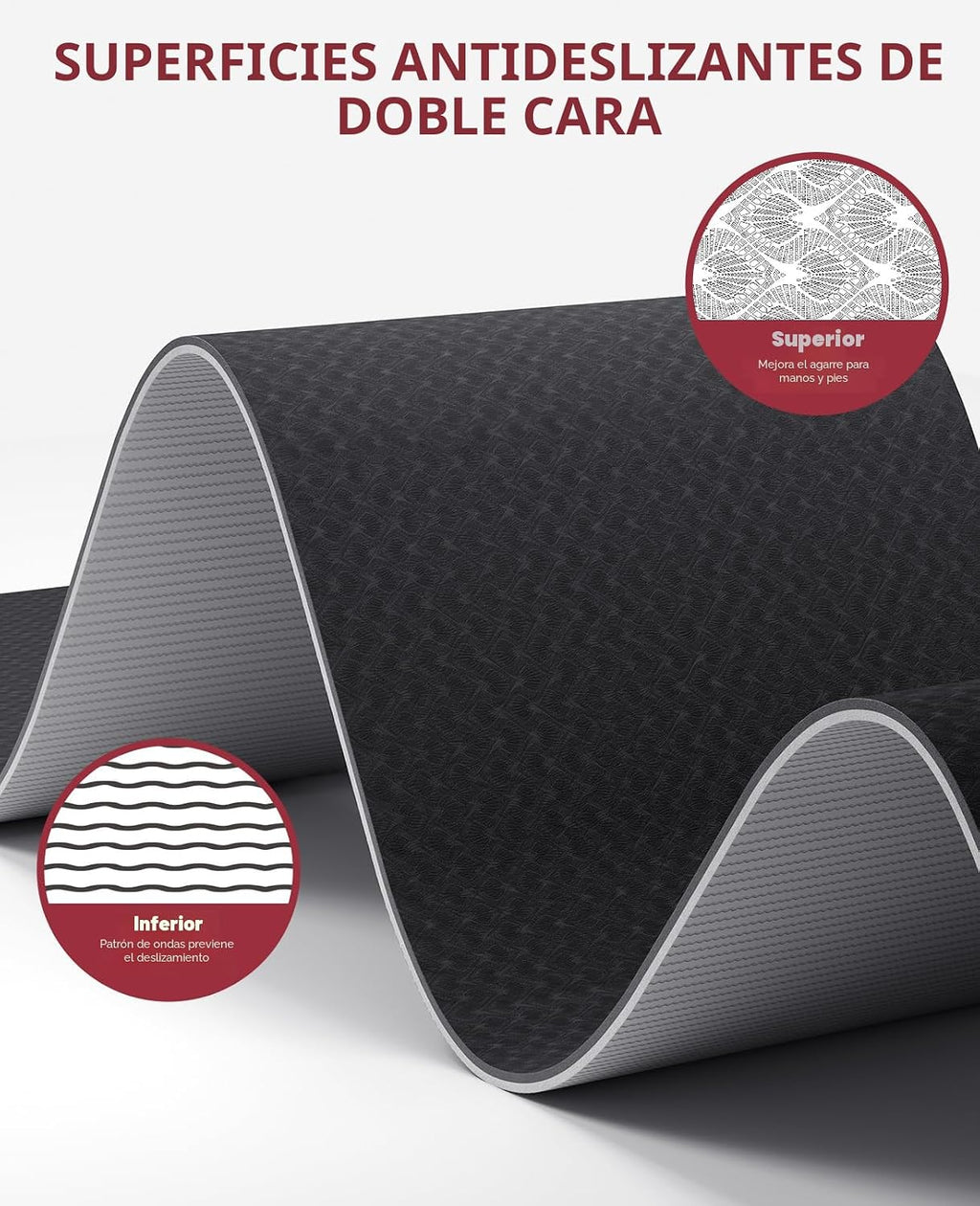 HAPBEAR Large Yoga Mat - 72"x36"x6mm (1/4 inch), Extra Wide Non-Slip Exercise Mat para Home Workout, Yoga, Pilates & Stretching, Durable, Includes Carry Bag