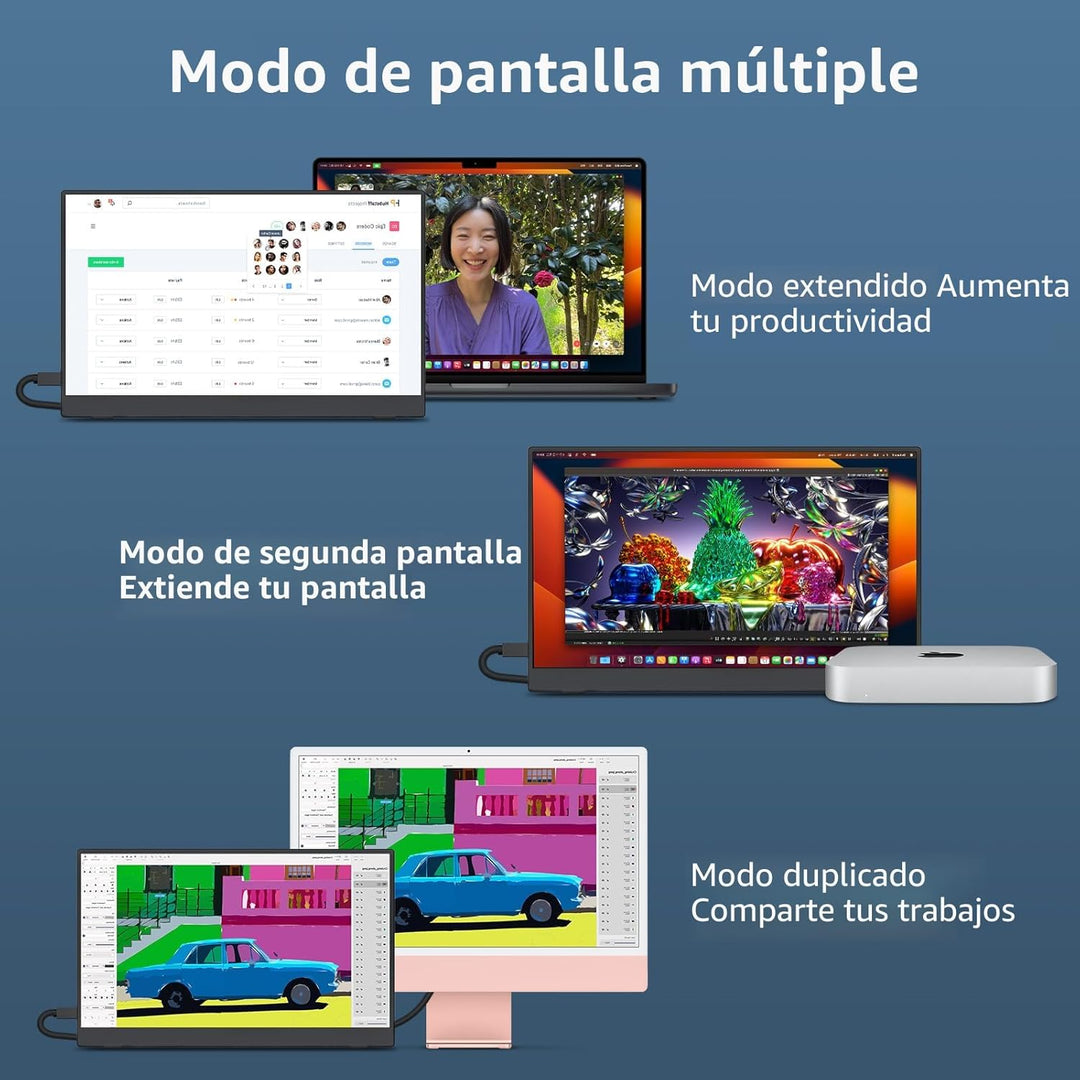 cocopar Monitor portátil de 15.6 pulgadas 1080P FHD 60Hz 85% sRGB M...