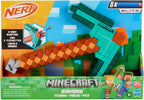 Nerf Minecraft Diamond Pickaxe Dart Blaster, imprimación de tirar, cabeza de espuma, 8 dardos Nerf Elite, a partir de 8 años