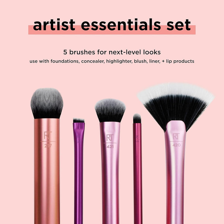Real Techniques Artist Essentials - Juego de brochas de maquillaje,...