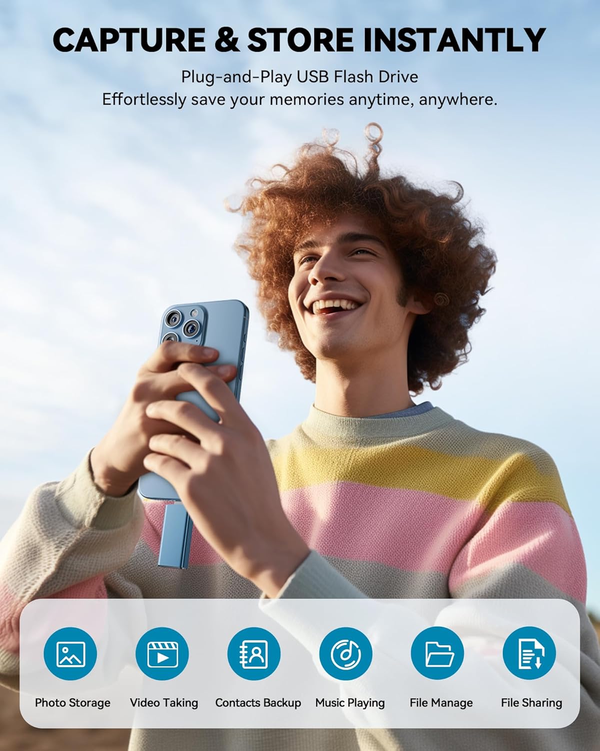 Unidad flash con certificación MFi para iPhone iPad de 256 GB, barr...