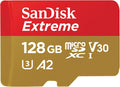 SANDISK Tarjeta microSD extrema de 128 GB + adaptador, velocidades de