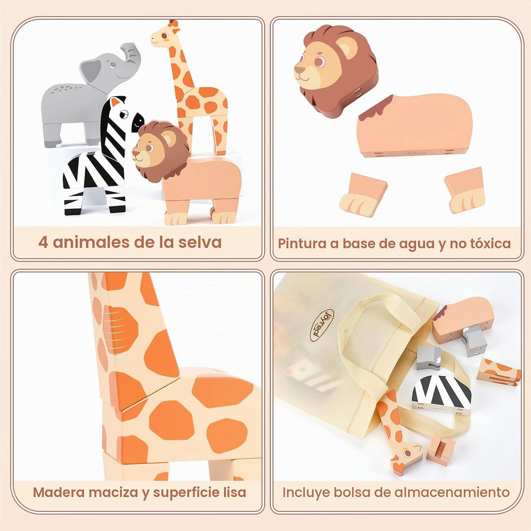 Joyreal Juego de juguetes magnéticos de animales de la selva, 16 pi...