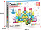 PicassoTiles Juego de 101 piezas de fichas magnéticas con bolsa de almacenamiento duradera Kit de juguetes magnéticos educativos de construcción STEM para niños pequeños, niños en edad preescolar