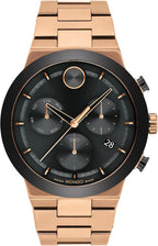 Movado Bold Fusion Reloj para Hombres - Movimiento Cuarzo Suizo Cronógrafo, Brazalete de Acero Inoxidable con Eslabones - Resistencia al Agua 5 ATM - Reloj de Lujo de Moda para Él - 44mm