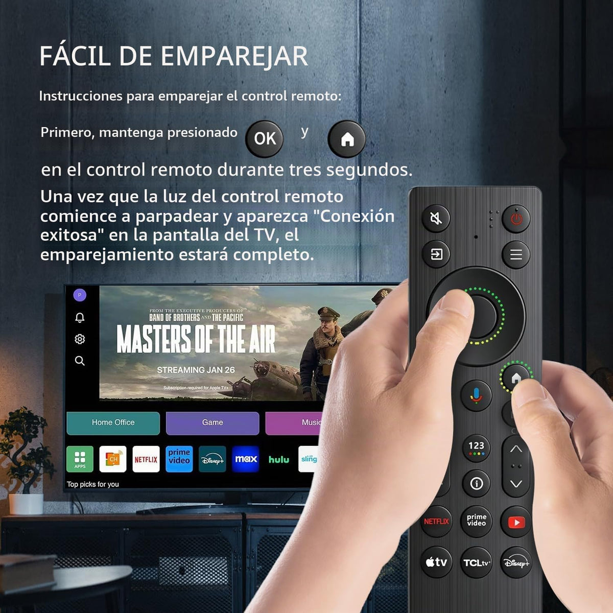 RC923A FMB1 Reemplazo de control remoto por voz, compatible con TCL Google Smart TV 4K HDR QLED Mini LED TV QM5K QM6K QM6K PRO QM7K Q77K X11K Series
