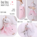 Perfectto Design Muñeca Unicornio Bailarina Animal de Peluche para Niñas - Juego de Muñeca de Juguete de Peluche, Bolsa, Ropa de Tutú, Alas - Juego para Regalo de Niña de 3 4 5 Años para Niña Pequeña