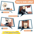 Jomifin Juego de juguetes de café, cafetera de simulación con registro de