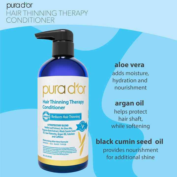 Pura d'or Acondicionador de terapia para prevenir la pérdida de...