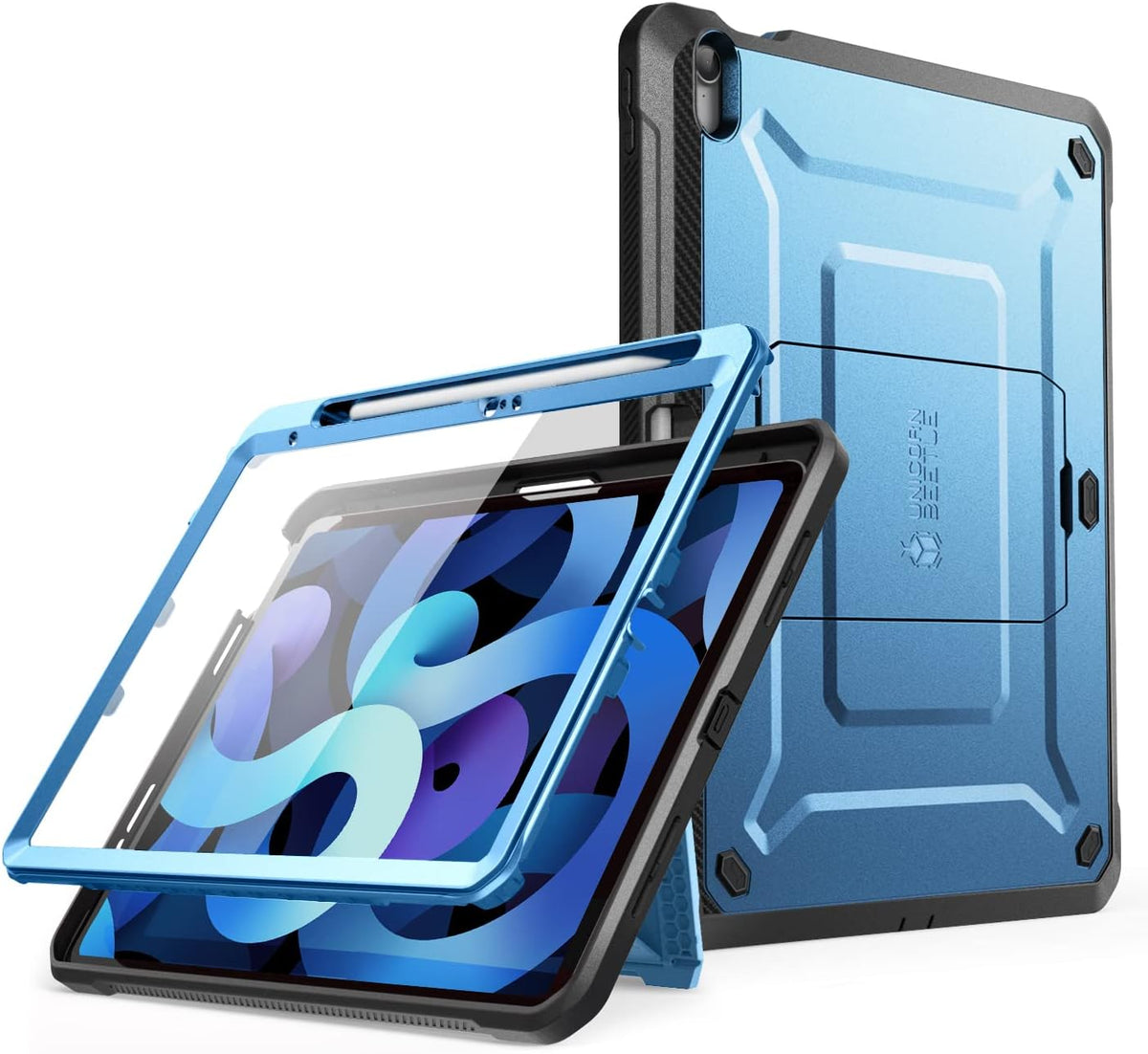 SUPCASE para iPad de 11ª generación con chip A16 de 11 pulgadas 2025 con protector de pantalla (Unicorn Beetle Pro), [Soporte incorporado y soporte para lápices] Funda protectora resistente para iPad