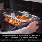 Rubbermaid Brilliance - Recipientes de vidrio para alimentos de 4.7 tazas con tapas, juego de 3 unidades transparentes