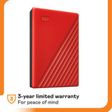 WD 6TB My Passport, disco duro externo portátil, rojo, software de...