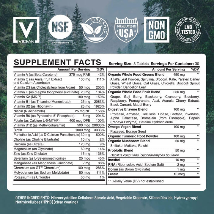 Abundant Earth Multivitamínico de alimentos integrales para mujeres...