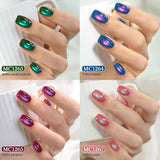 Double Rhythm Juego de esmalte de uñas de gel ojo de gato de 6 mism...