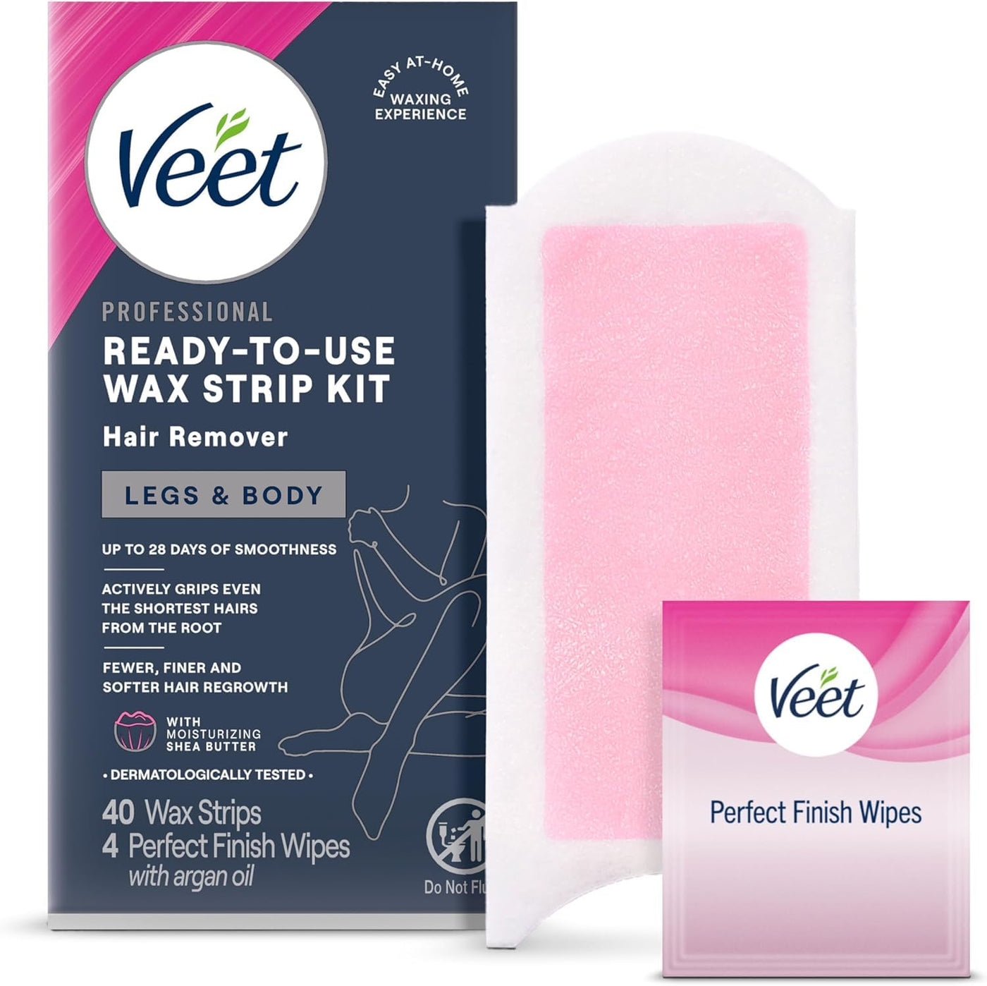 VEET Kit de depilación listo para usar para mujeres, tiras de cera...