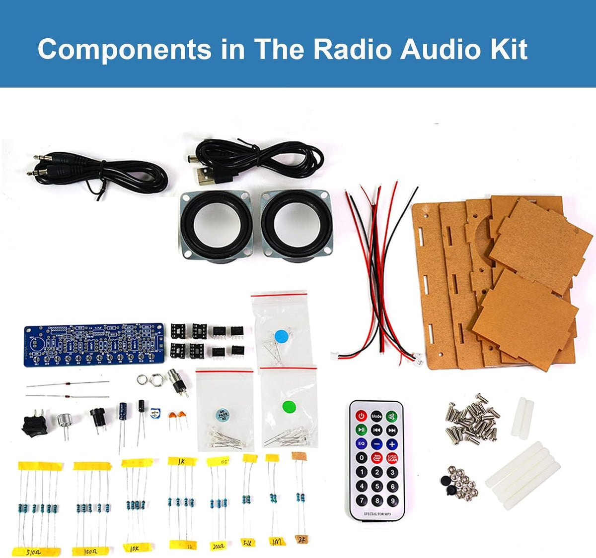 Kit de soldadura de radio de altavoz Bluetooth DIY, kit de soldadura de radio de audio, proyecto de soldadura de altavoz LED compatible con Bluetooth, kit de soldadura DIY para educación en