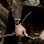 NAVIFORCE Relojes militares digitales para hombre, reloj analógico de cuarzo, resistente al agua, deportivo, multifuncional, correa de cuero, reloj de pulsera