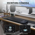Teclado inalámbrico recargable con panel táctil-QWERTY