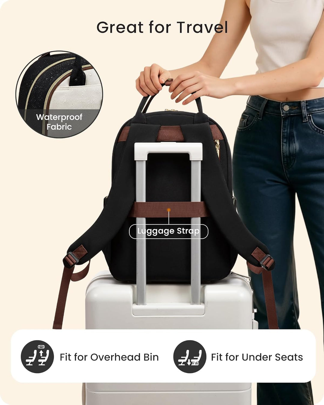 LOVEVOOK - Mochila para computadora portátil para mujeres con bolsi...