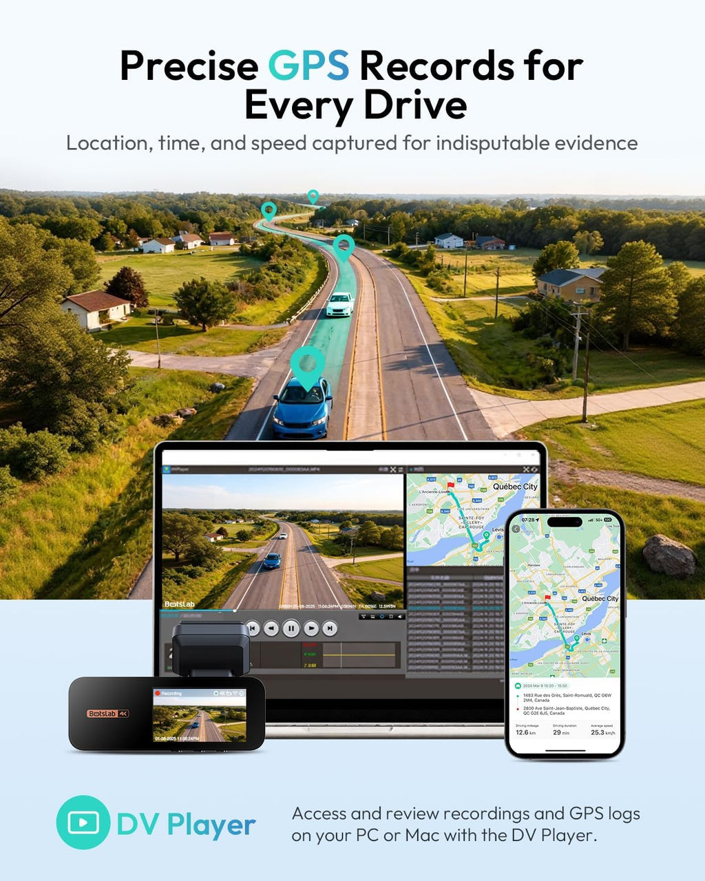 BOTSLAB G980H 4K STARVIS Dash Cam delantera y trasera, sin tarjeta SD [2026