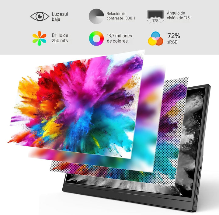 Yxk Monitor portátil de 15.6 pulgadas 1080P USB-C HDMI ultradelgado...