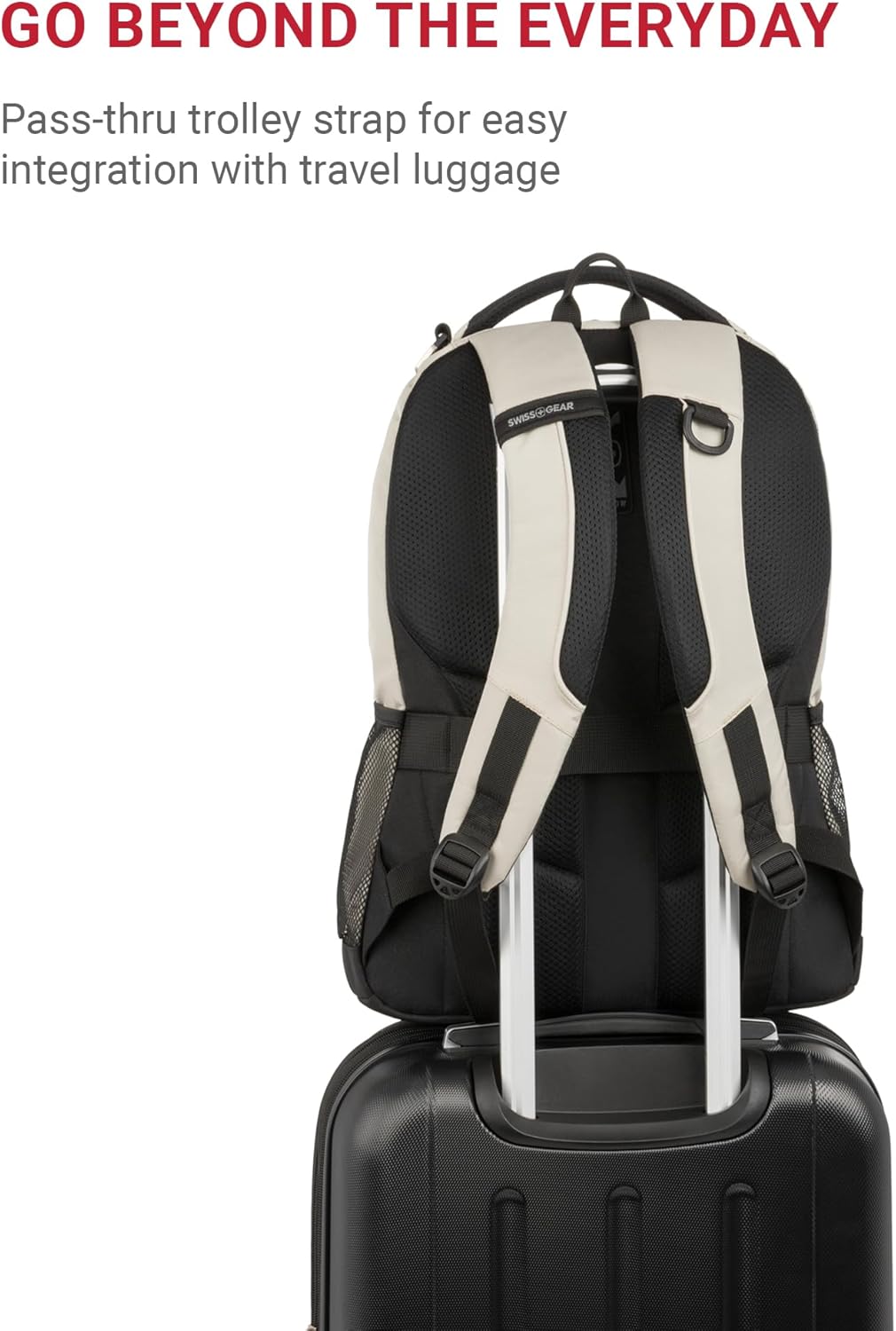 SwissGear - Mochila para laptop Cecil 5505, Crema\/Negro