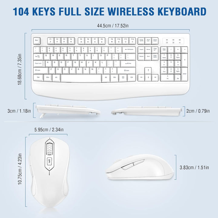 EDJO - Combo de teclado y mouse inalámbricos, teclado ergonómico de...
