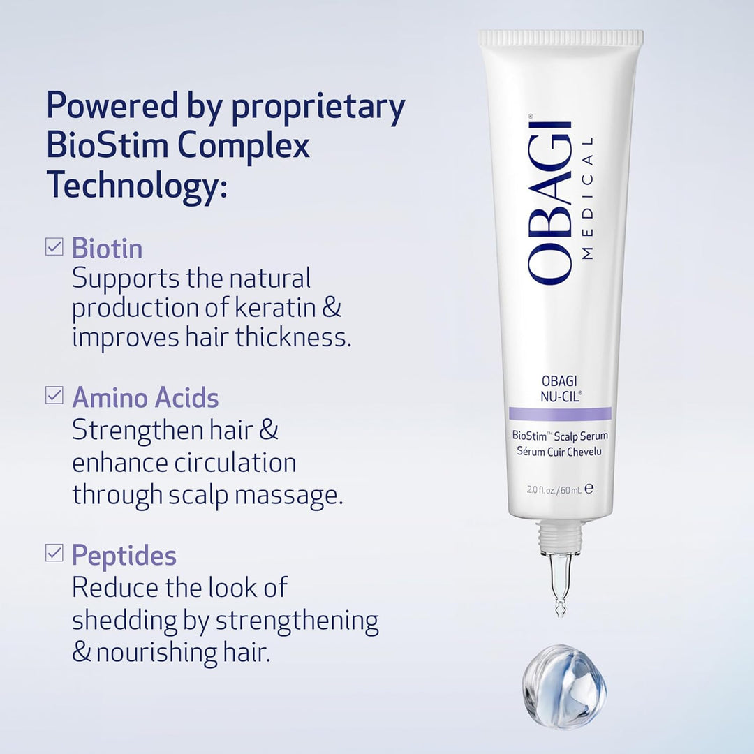 Obagi Nu-Cil BioStim - Suero para el cuero cabelludo con biotina, c...