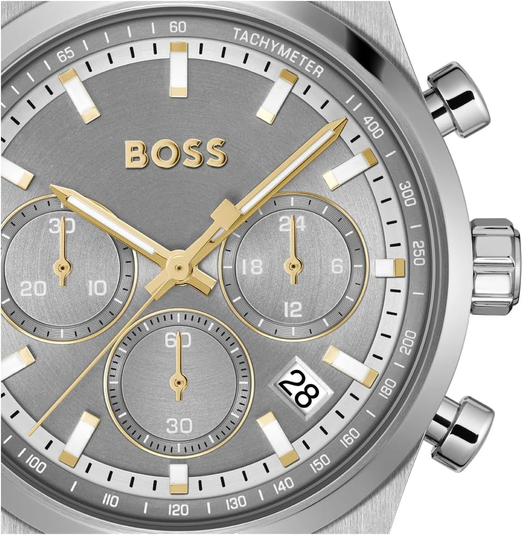 BOSS Candor - Reloj cronógrafo para hombre, movimiento de cuarzo, función de cronómetro, resistente al agua hasta 164.0 ft, 5ATM, regalo para él