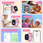 Reloj para niños, reloj inteligente para niños con rastreador GPS, reloj inteligente HD 4G de 1.7 pulgadas con videollamadas, mensajes de texto, aplicación parental, SOS, música, reloj