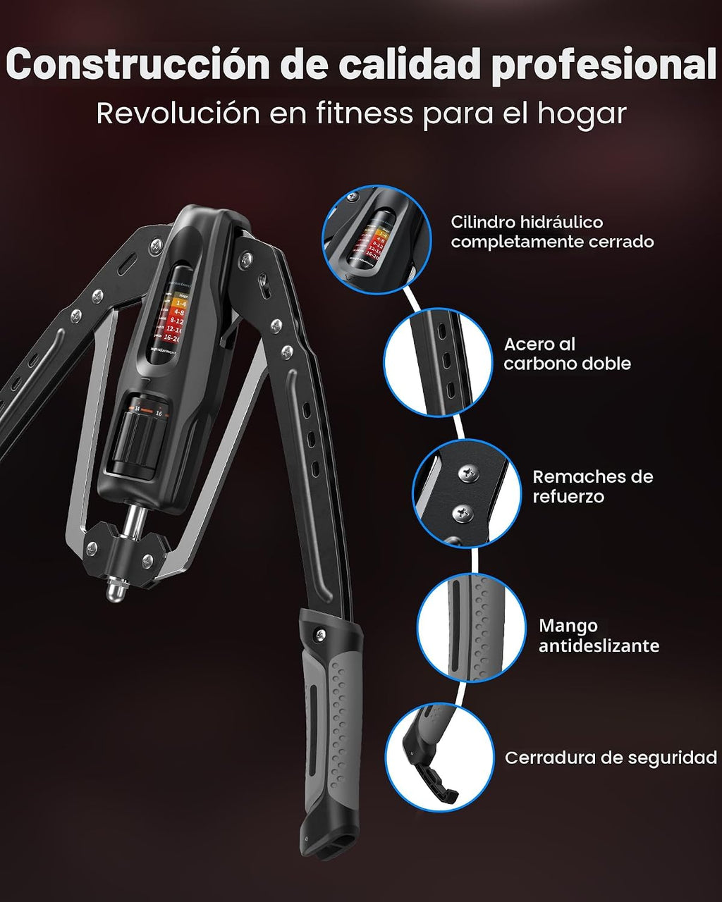 Merach Twister Entrenador de Antebrazos, 22-440 lb Potenciador Hidráulico de Fuerza | Expansor de Pecho Ajustable para Casa, Equipo de Fitness para Entrenamiento de Músculos del Hombro, Fortalecedor de Brazos para Ejercicio