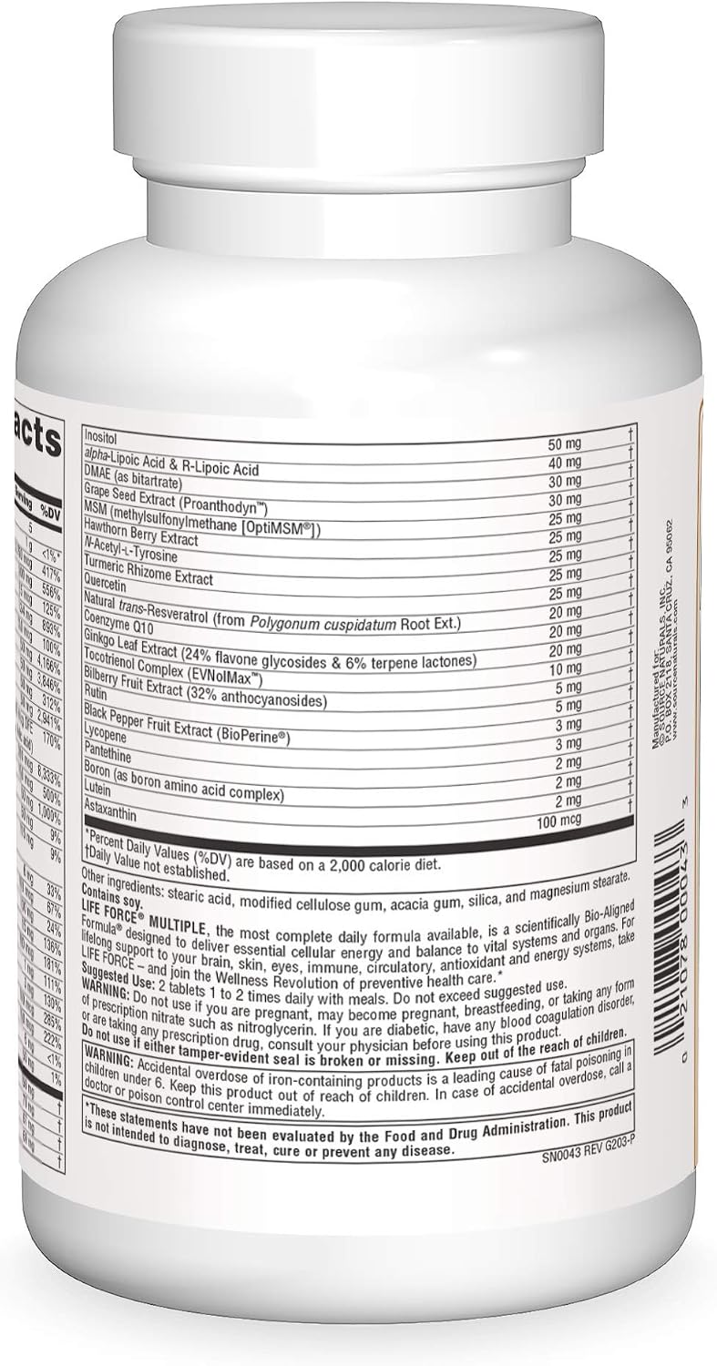 Source Naturals Life Force Multiple, Activador de Energía* - 180 Ta...