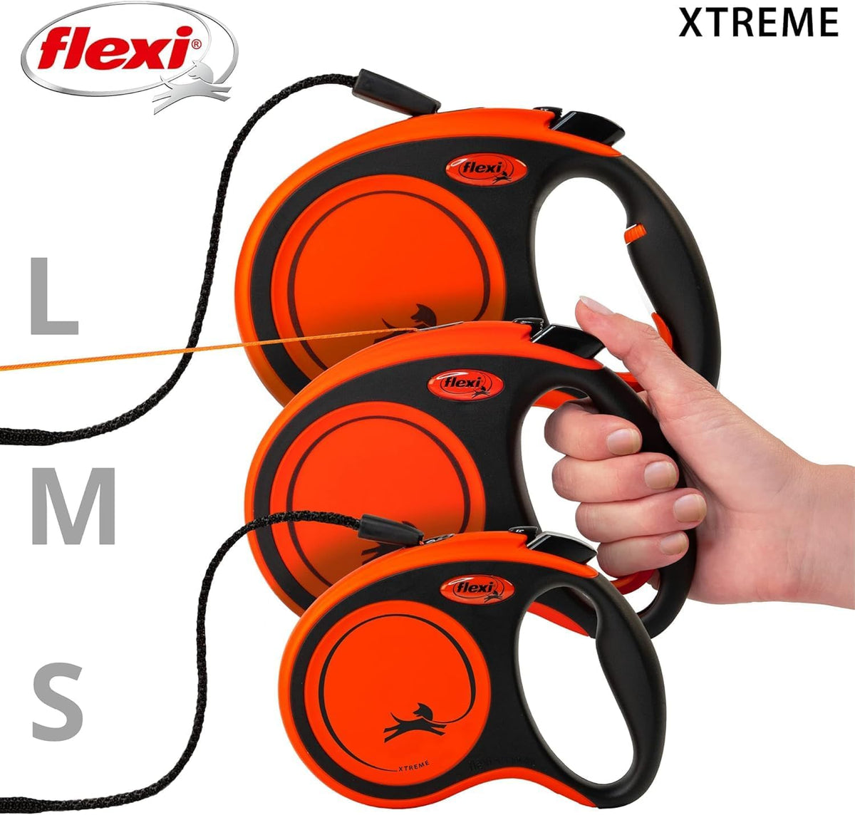 FLEXI® Xtreme - Correa retráctil para perro, pequeña, 16 pies