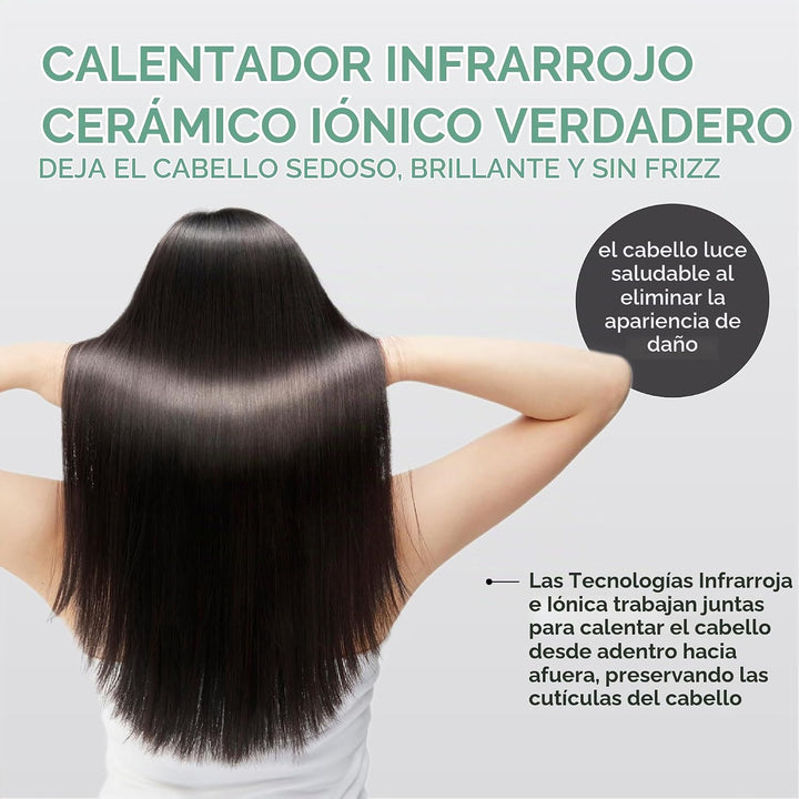 MINT MIRA - Plancha de titanio para alisar el cabello y rizador de...