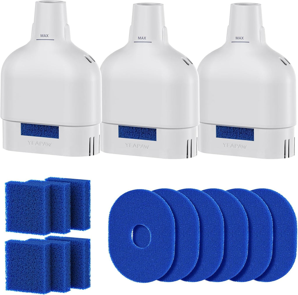 Filtros de fuente de agua para gatos, paquete de 3 filtros de repuesto para fuente de agua de acero inoxidable, filtro de cinco etapas para fuente de agua de acero inoxidable, juego de filtros
