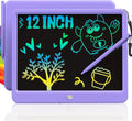 Tableta de escritura LCD de 12 pulgadas para niños, bloc de dibujo para colorear, tablero de garabatos sin desorden, juguetes de viaje en avión para niños y niños pequeños, esenciales para