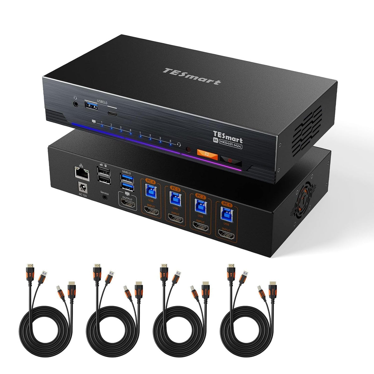 TESmart 8K@60Hz HDMI KVM interruptor 4 ordenadores 1 monitor, conmutador KVM de