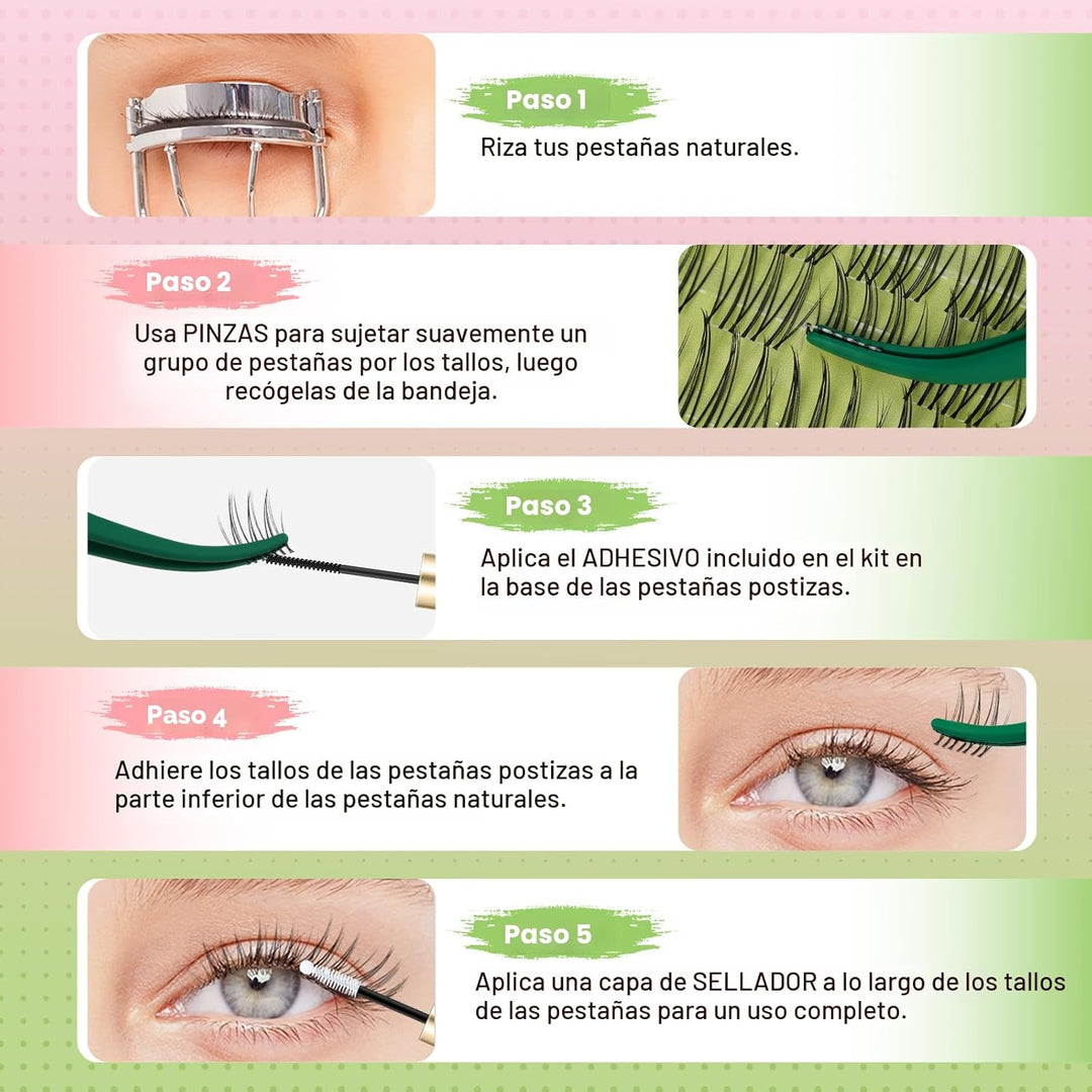 KEYYOU Aurora Extensiones de Pestañas en Racimo Fairy Rizo C 120 Pi...