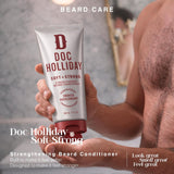 DOC HOLLIDAY Acondicionador fortalecedor suave y fuerte para barba,...