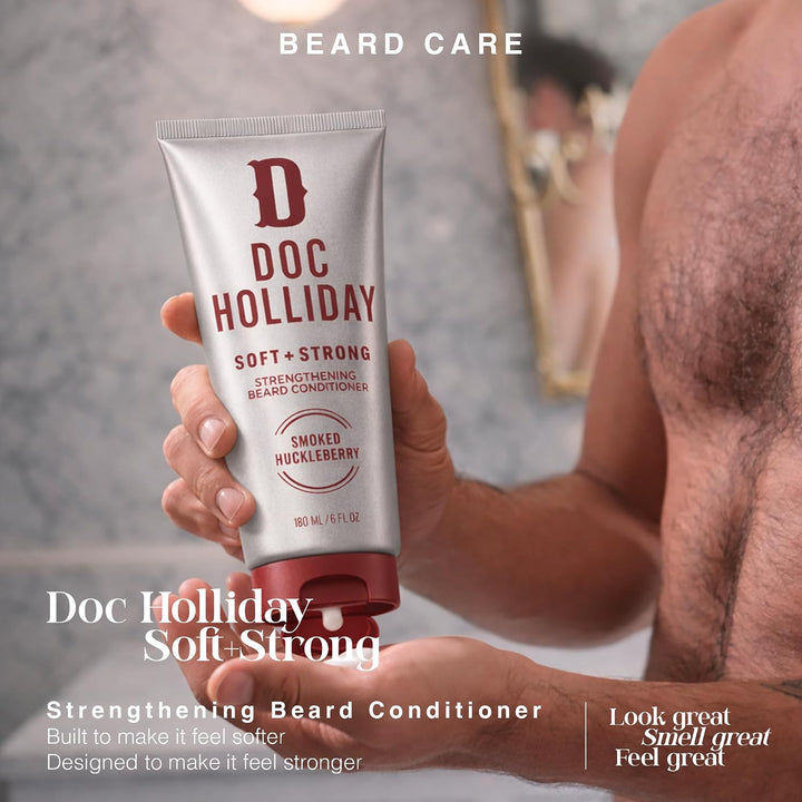 DOC HOLLIDAY Acondicionador fortalecedor suave y fuerte para barba,...