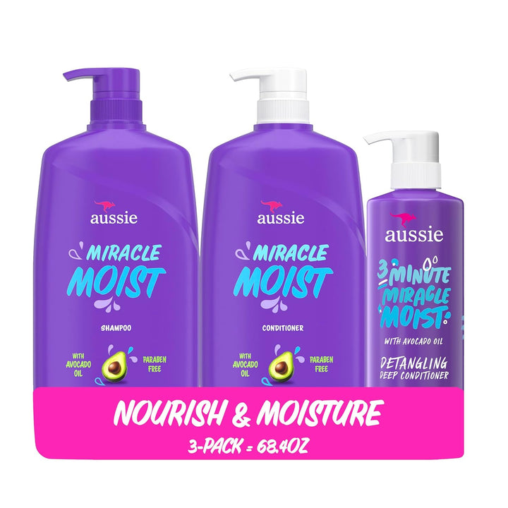Aussie Miracle Moist Shampoo y acondicionador con acondicionador pr...