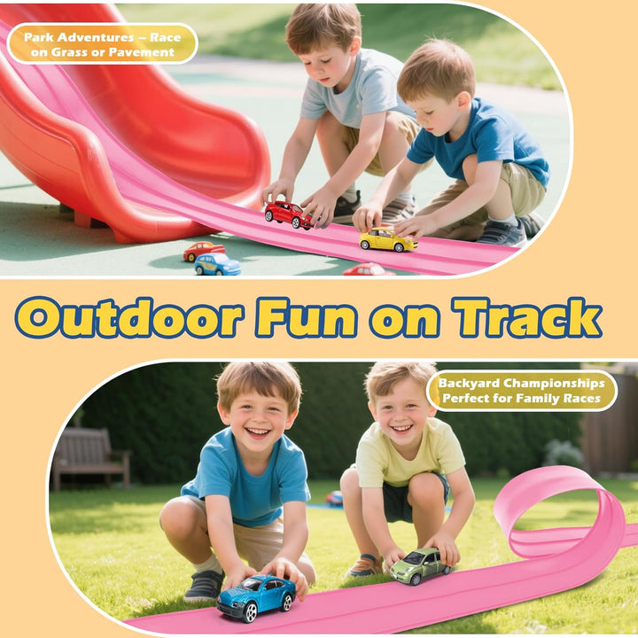 Pista de carreras flexible para niños de 3 años en adelante, pista...