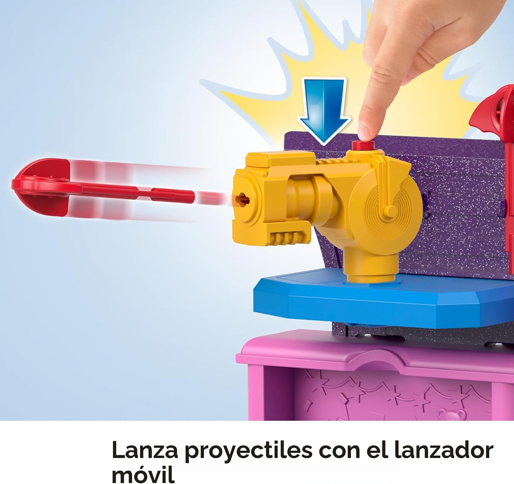 Set de juego de Super Amigos DC figuras de acción de Batichica y escondite de Fisher-Price Imaginext con 2 figuras y 5 accesorios para juego de rol para niños de 3+ años