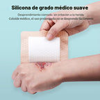 30 vendajes de espuma de silicona de 4 x 4 con borde suave, vendajes de silicona impermeables para el cuidado de heridas, parches para úlceras de cama, vendaje súper absorbente para heridas, almohadillas autoadhesivas para dolor de presión